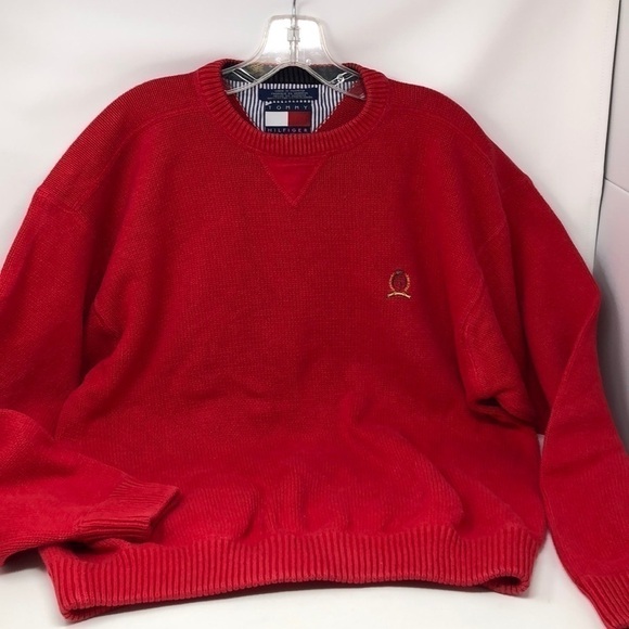 𝅺TOMMY Hilfiger Men's red pullover sweater size L - Picture 6 of 6